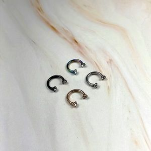 4 Pcs 16G Horseshoe Nose Septum Rings Piercing Set